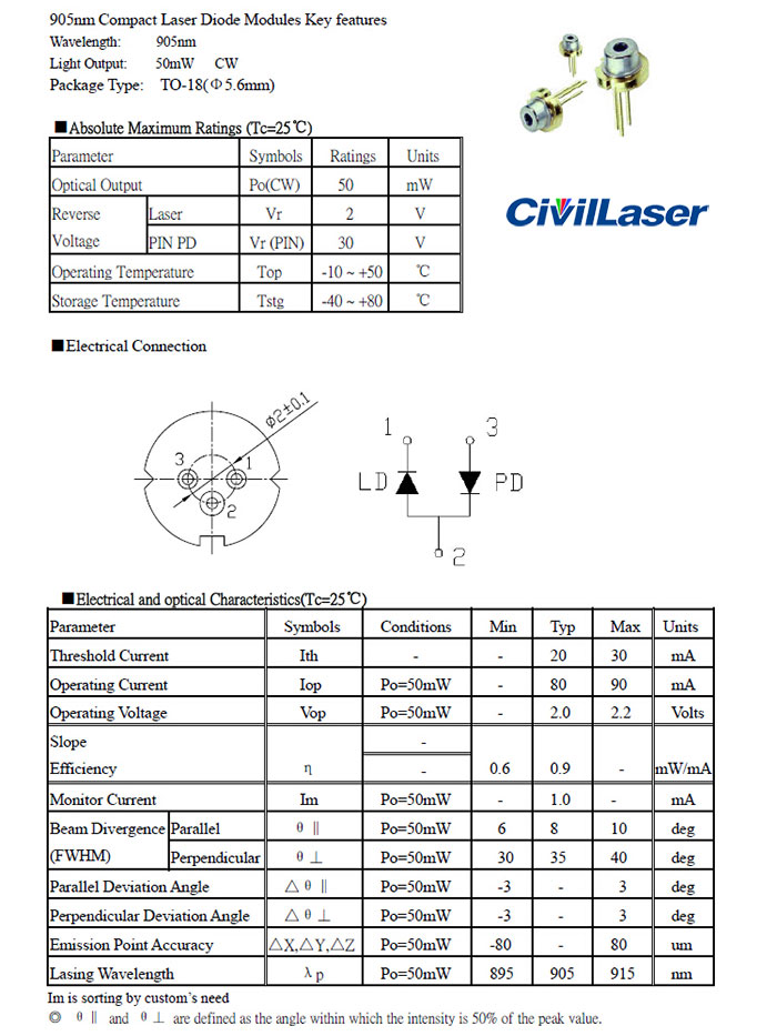 905nm ir laser diode